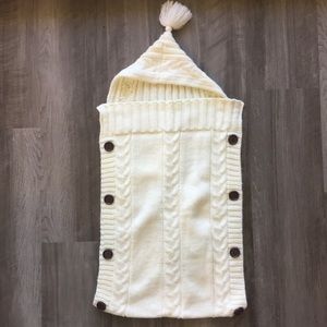 Newborn Baby Wrap Swaddle Blanket Knitted White